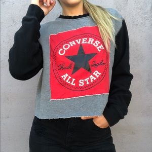 Converse x HUF custom cropped crewneck sweatshirt